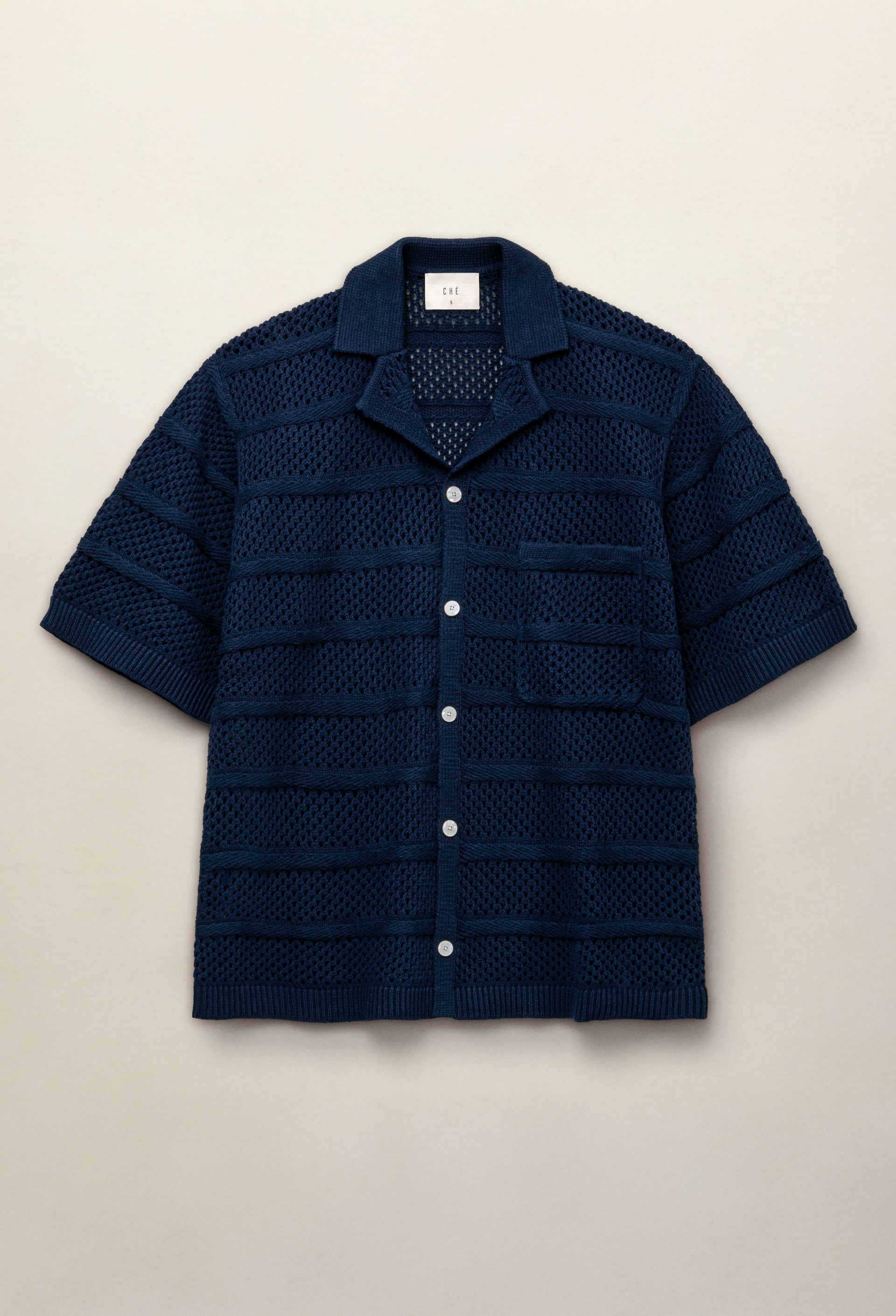 Desiderio Knitted Shirt Navy- Hombre Amsterdam