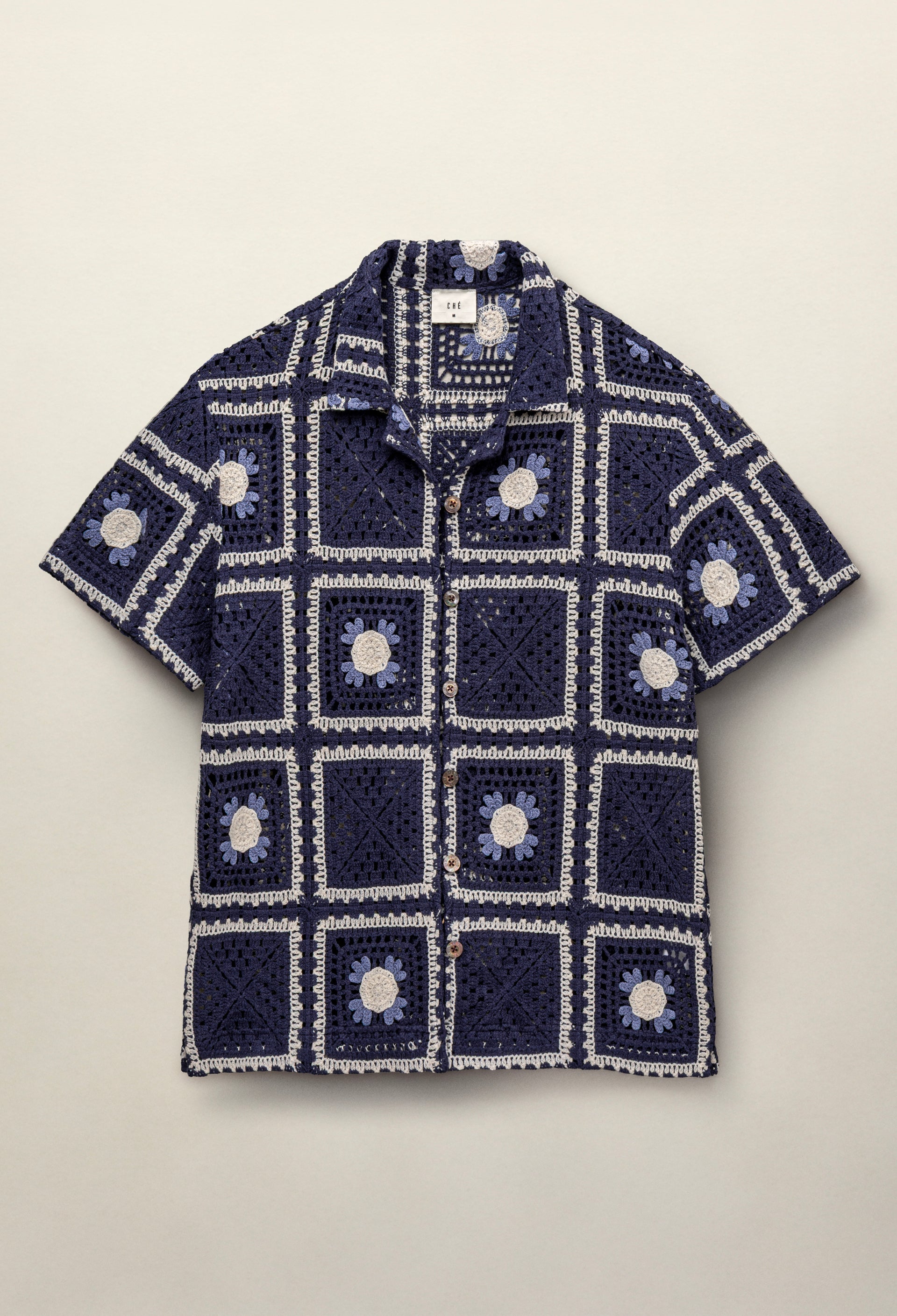 Tejer Crochet Shirt Navy - CHÉ studios | Hombre Amsterdam