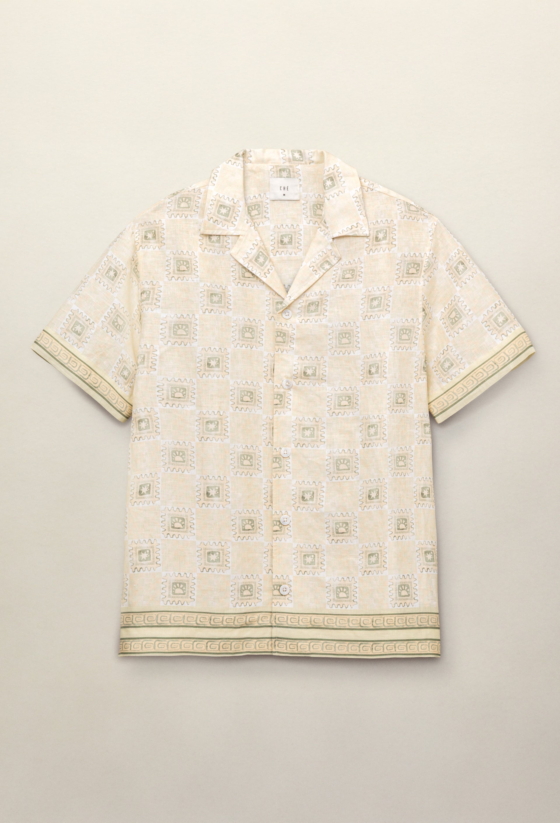 Telha Printed Linen Shirt Ecru- Hombre Amsterdam