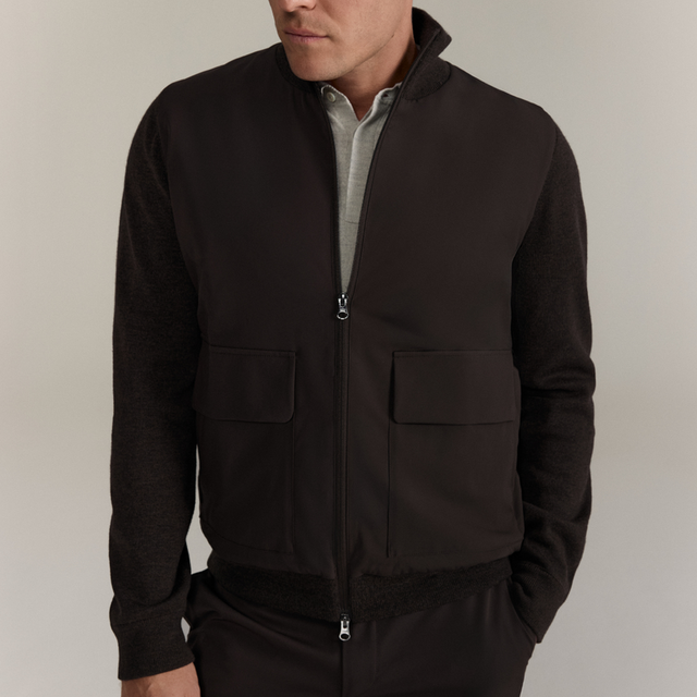 WAHTS HYBRID JACKET DARK BROWN