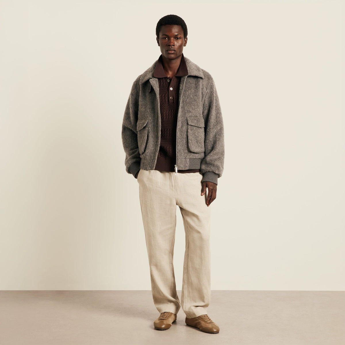 Desmond Knit Polo Chocolate Brown- Hombre Amsterdam