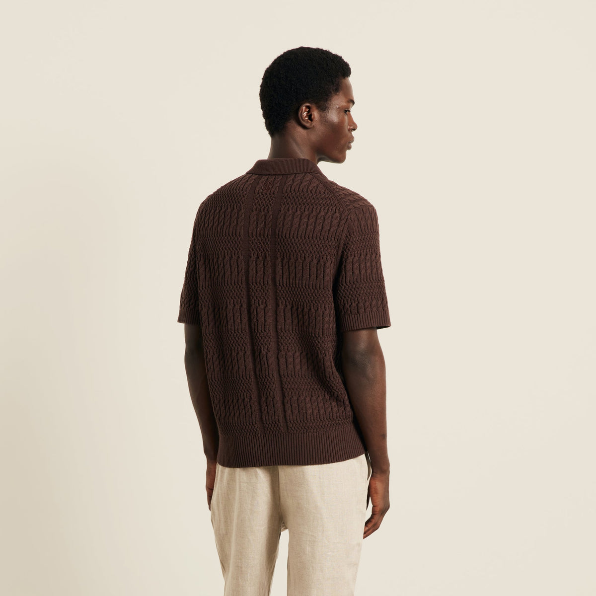 Desmond Knit Polo Chocolate Brown- Hombre Amsterdam