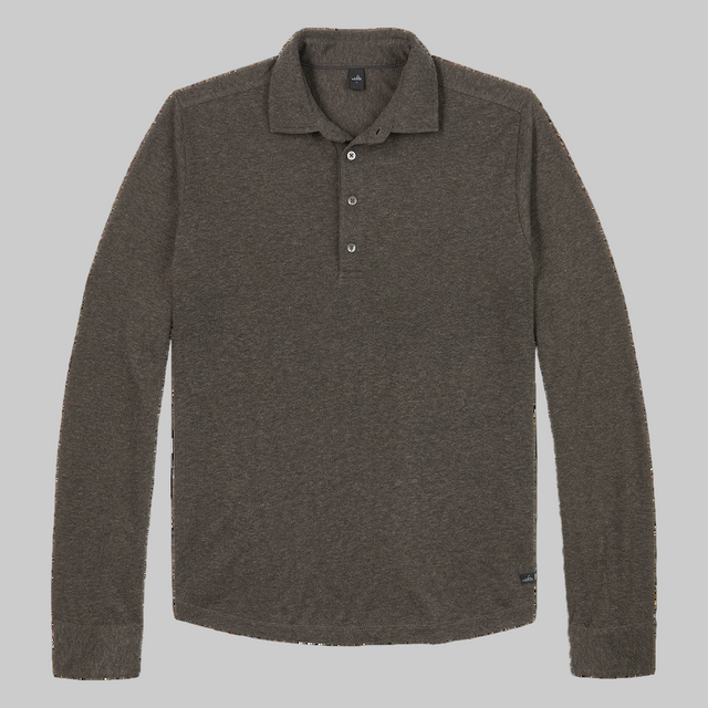 WAHTS KNITTED POLO SHIRT DARK BROWN