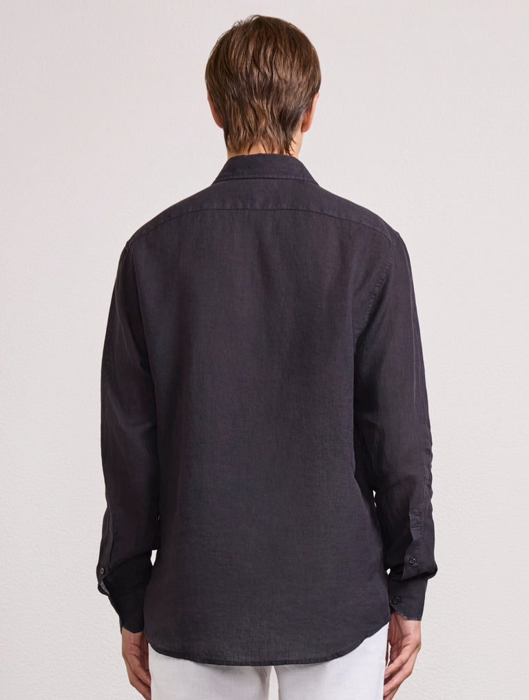Antonio Linen Shirt Black- Hombre Amsterdam