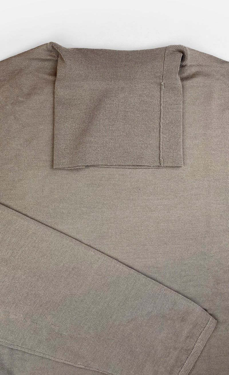 kiefermann merino wool turtleneck sweat long sleeves taupe