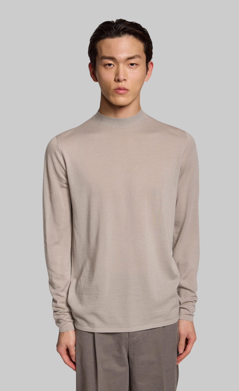 kiefermann fine knit sweater with high collar and long sleeves