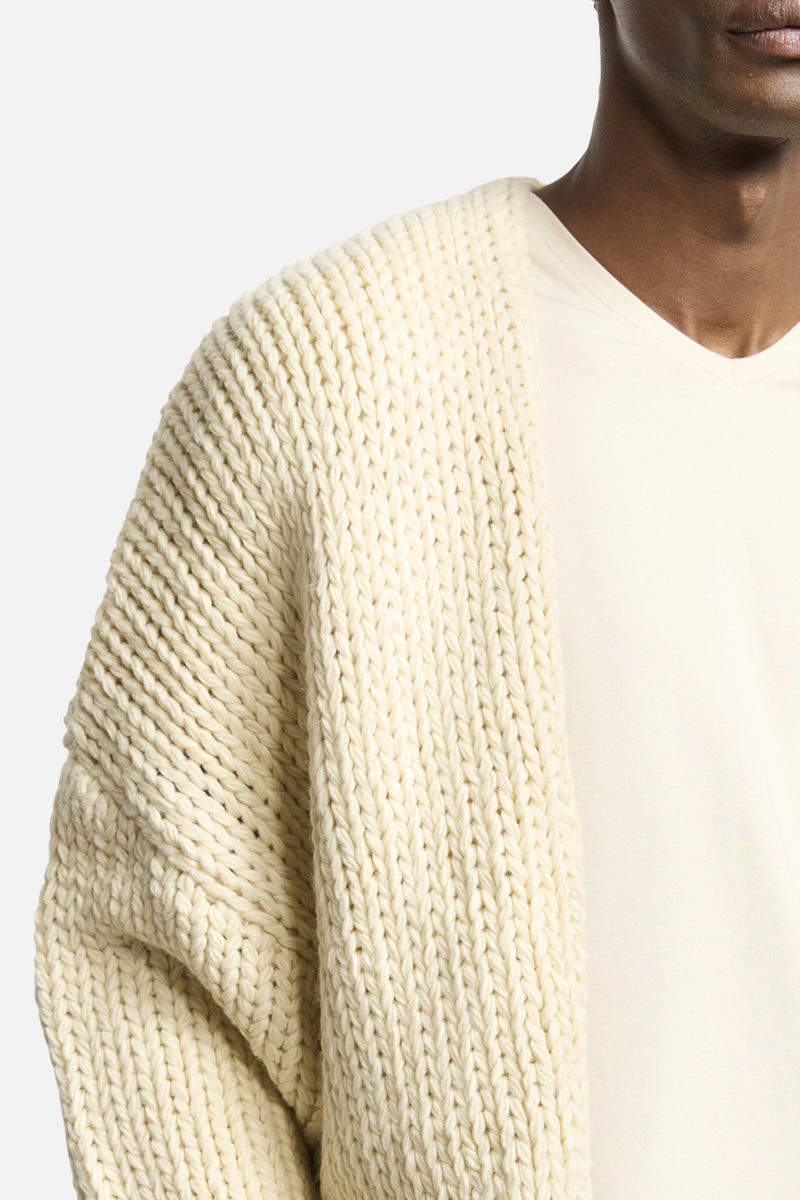 Cardigan In Hand Knit Look- Hombre Amsterdam