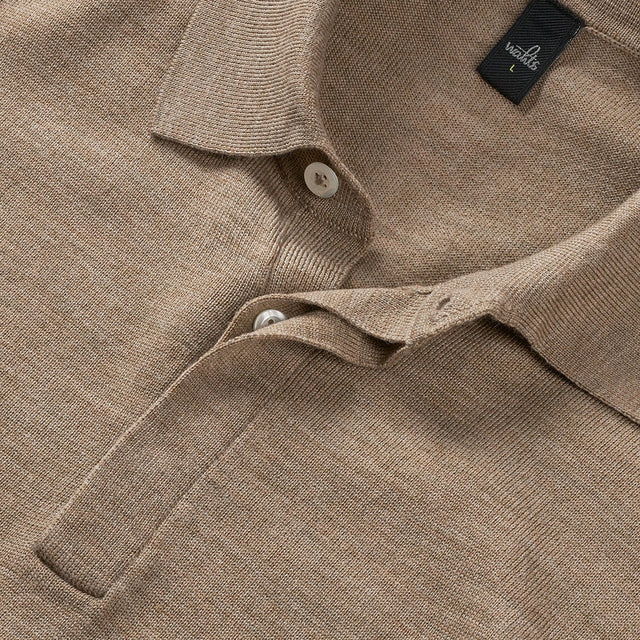 WAHTS MERINO POLO CAMEL MELANGE