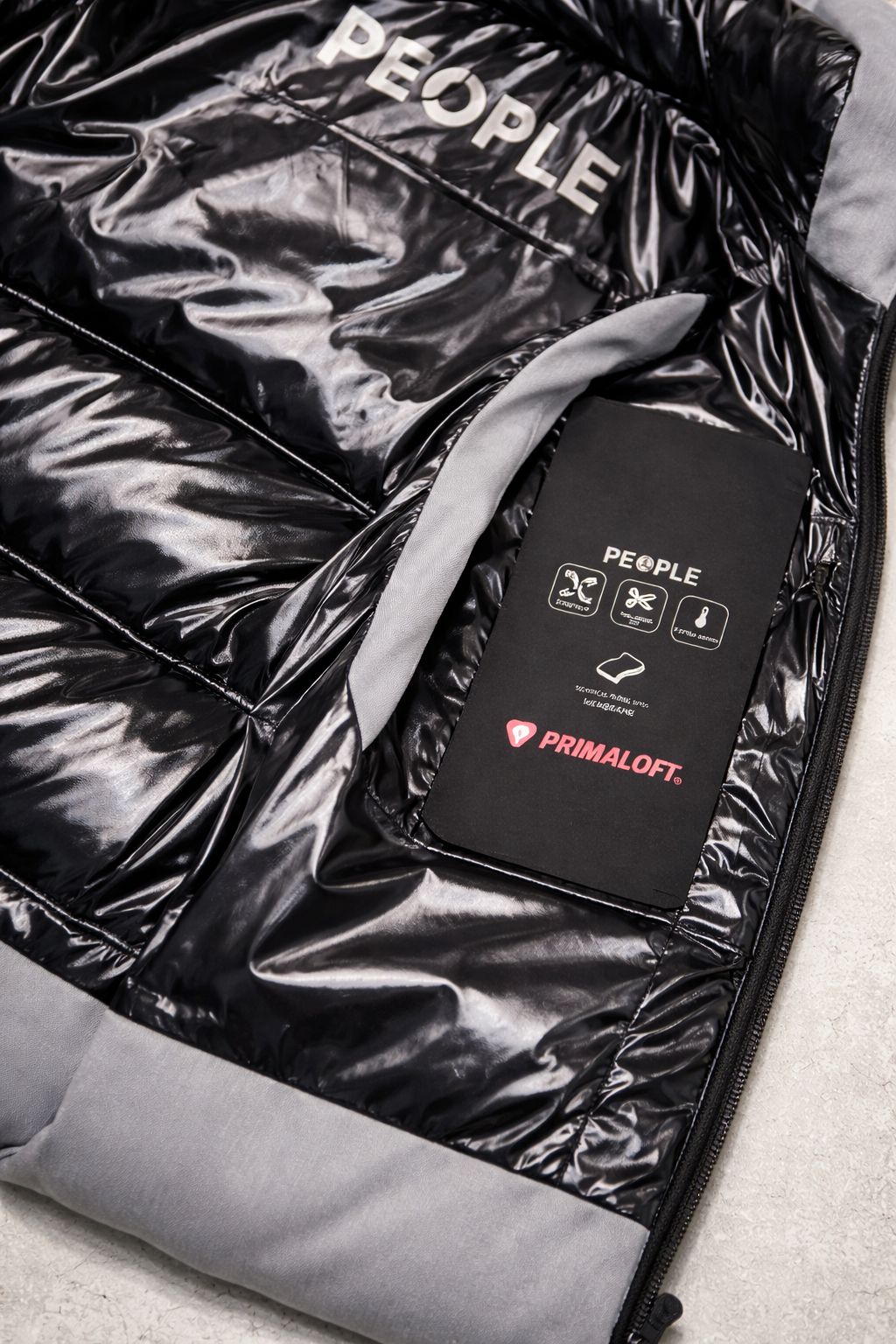 People of shibuya primaloft bodywarmer grey with hood.