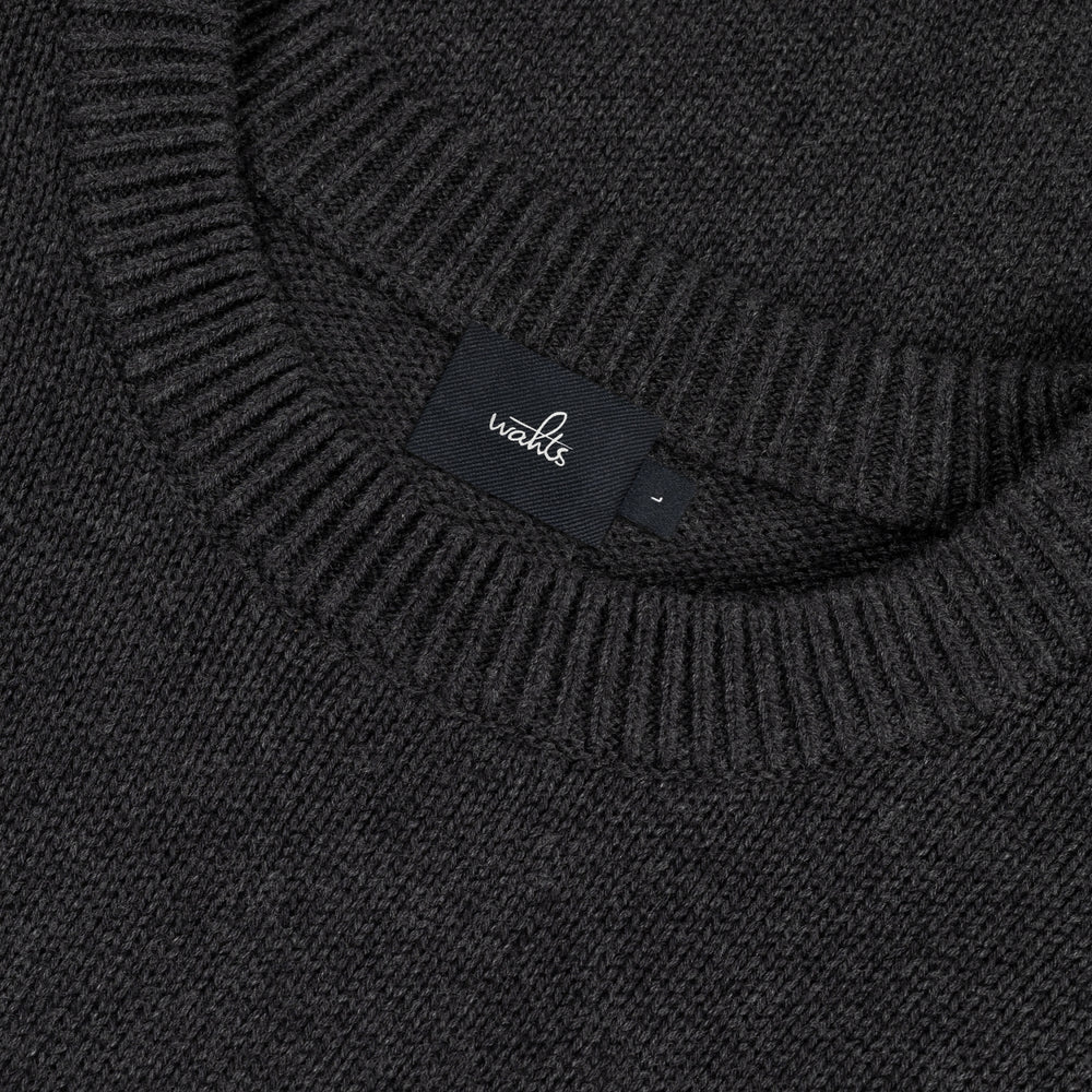 Cotton Merino Heavy knit Pullover Anthracite Melange- Hombre Amsterdam