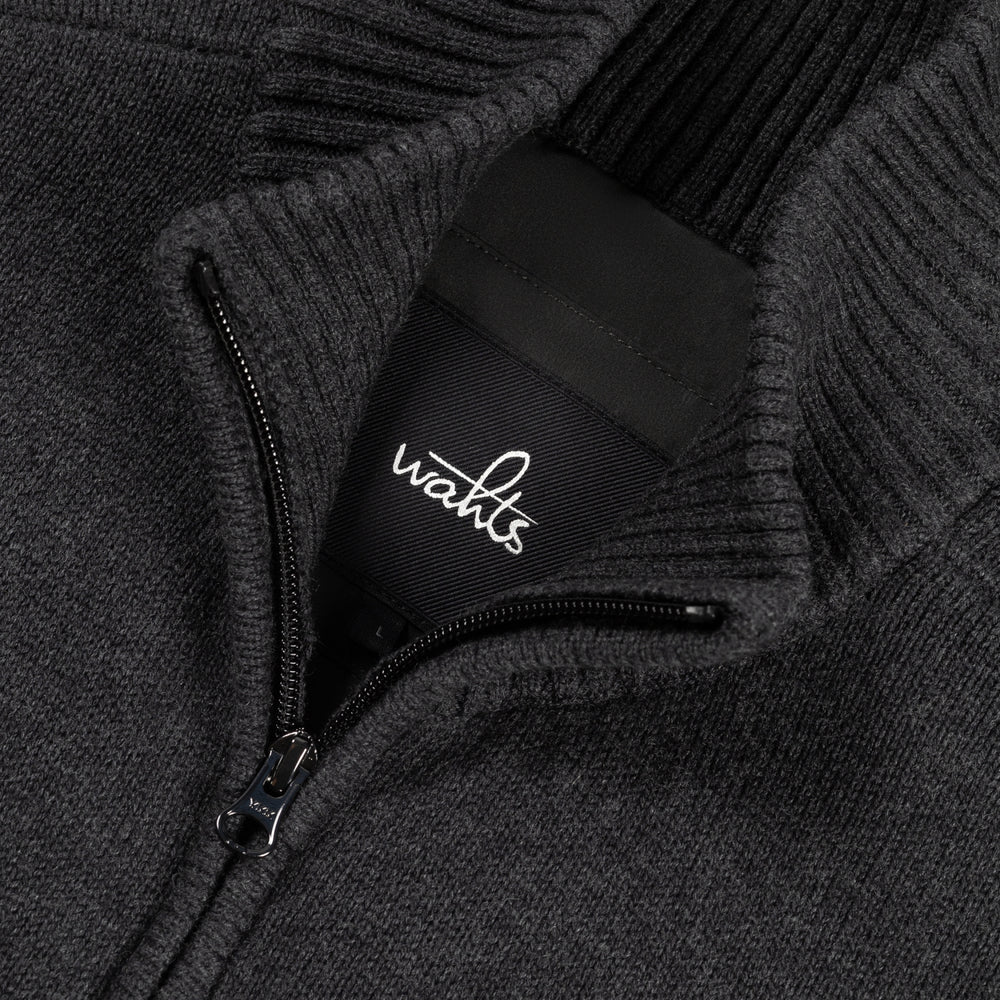 Stephens Cotton Merino Padded Cardigan Anthracite Melange- Hombre Amsterdam