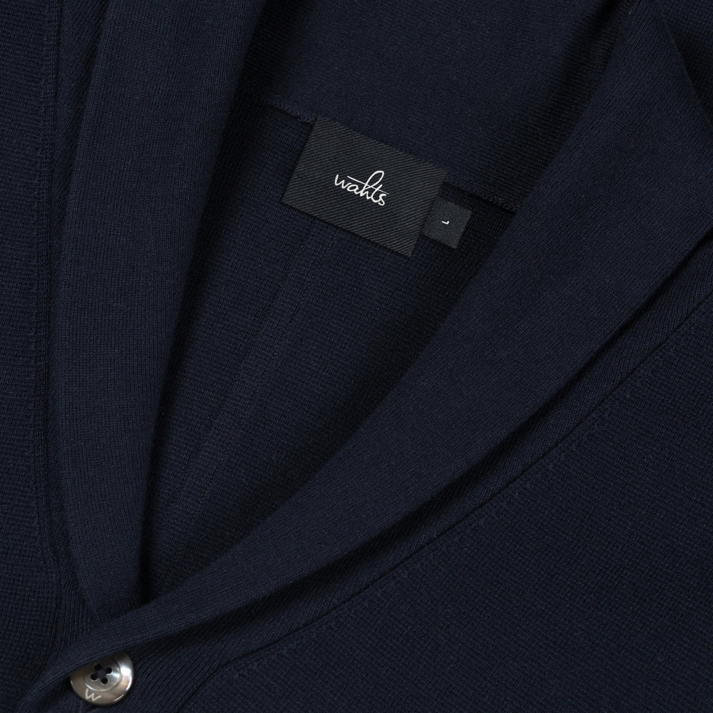 Nichols Cotton Merino Shawl Collar Cardigan Pure Black- Hombre Amsterdam