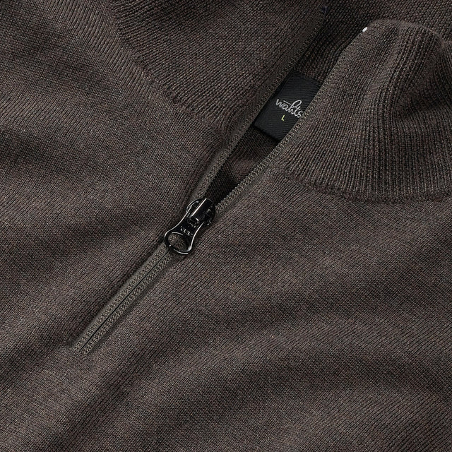 WAHTS ZIP PULLOVER DARK BROWN MELANGE
