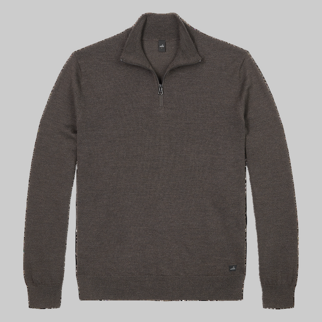 WAHTS ZIP PULLOVER DARK BROWN MELANGE