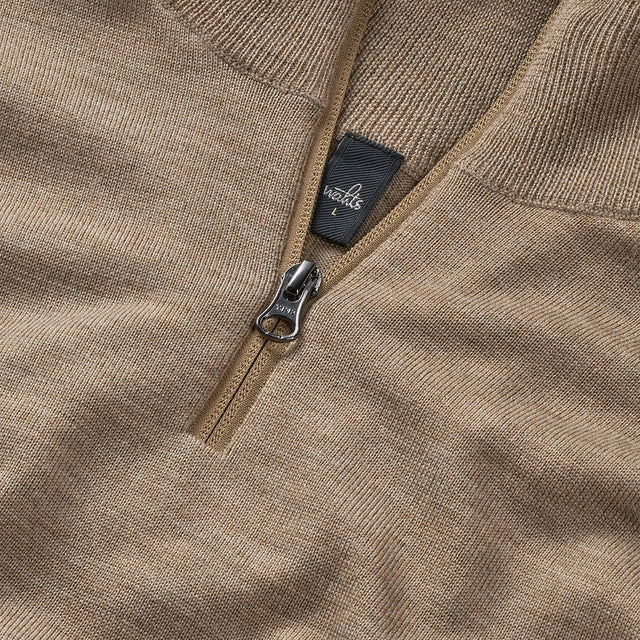 WAHTS ZIP PULLOVER MID CAMEL MELANGE