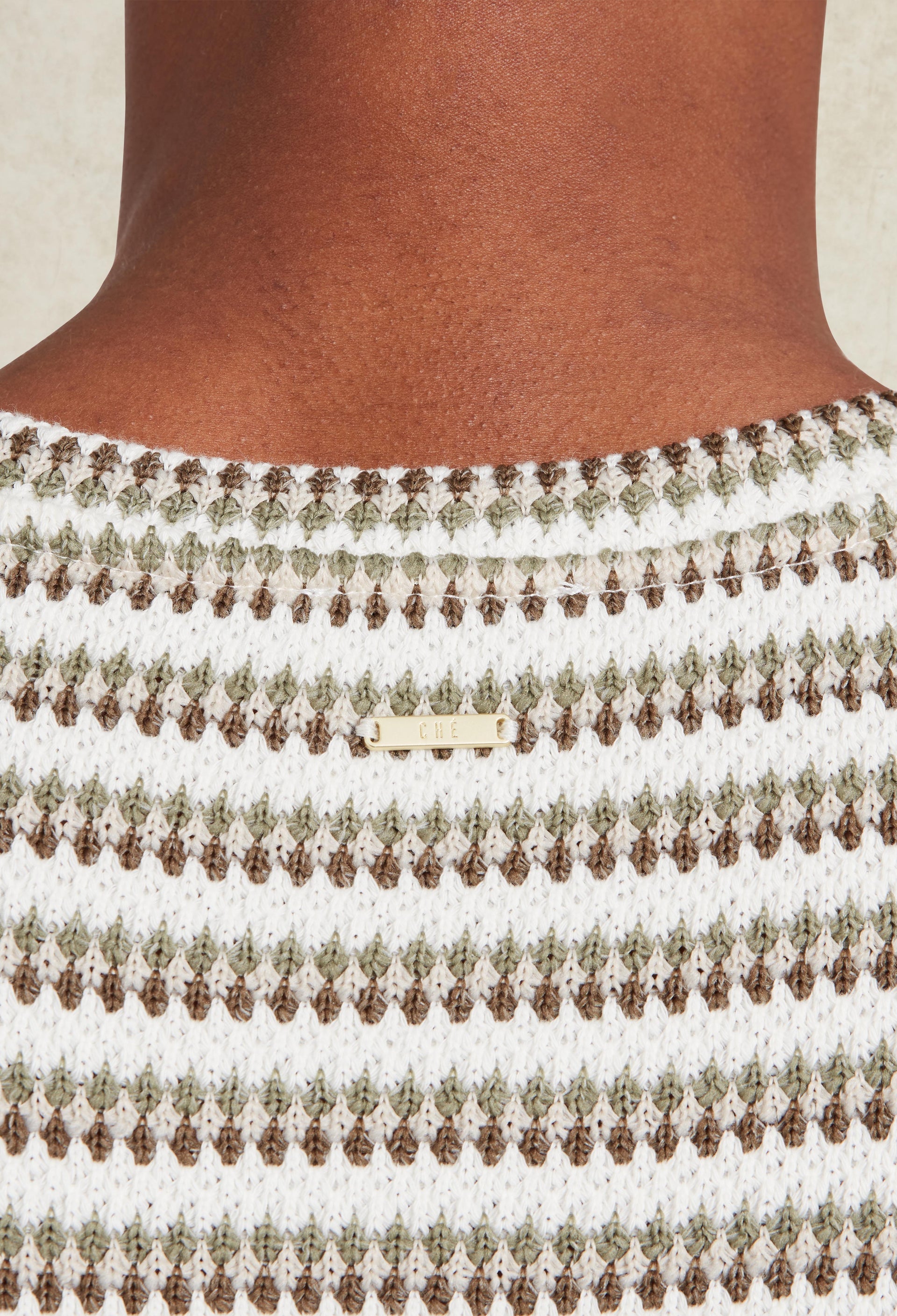 Mathias Striped T-Shirt Khaki- Hombre Amsterdam