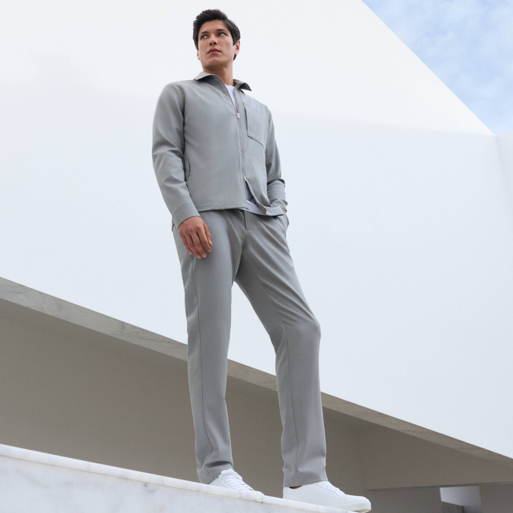 WAHTS NEVILLE WOOL TRAVEL TROUSER STONE BEIGE