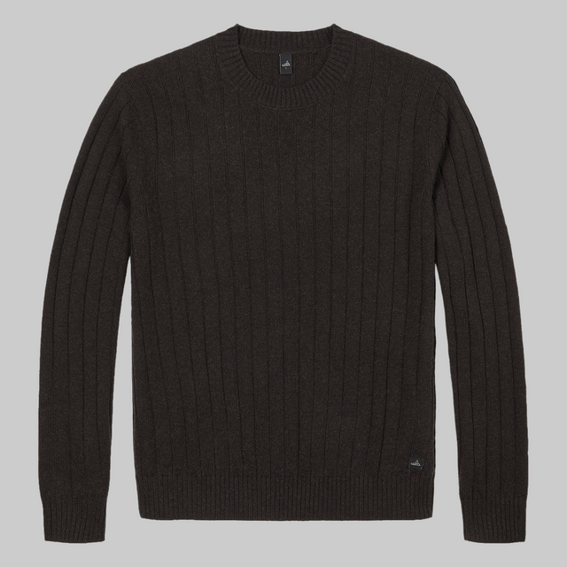 WAHTS DROP NEEDLE PULLOVER DARK BROWN