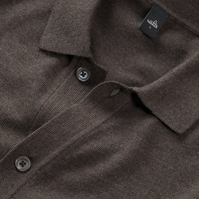 WAHTS MERINO CARDIGAN DARK BROWN MELANGE