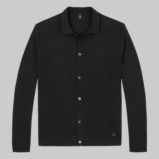WAHTS MERINO CARDIGAN PURE BLACK