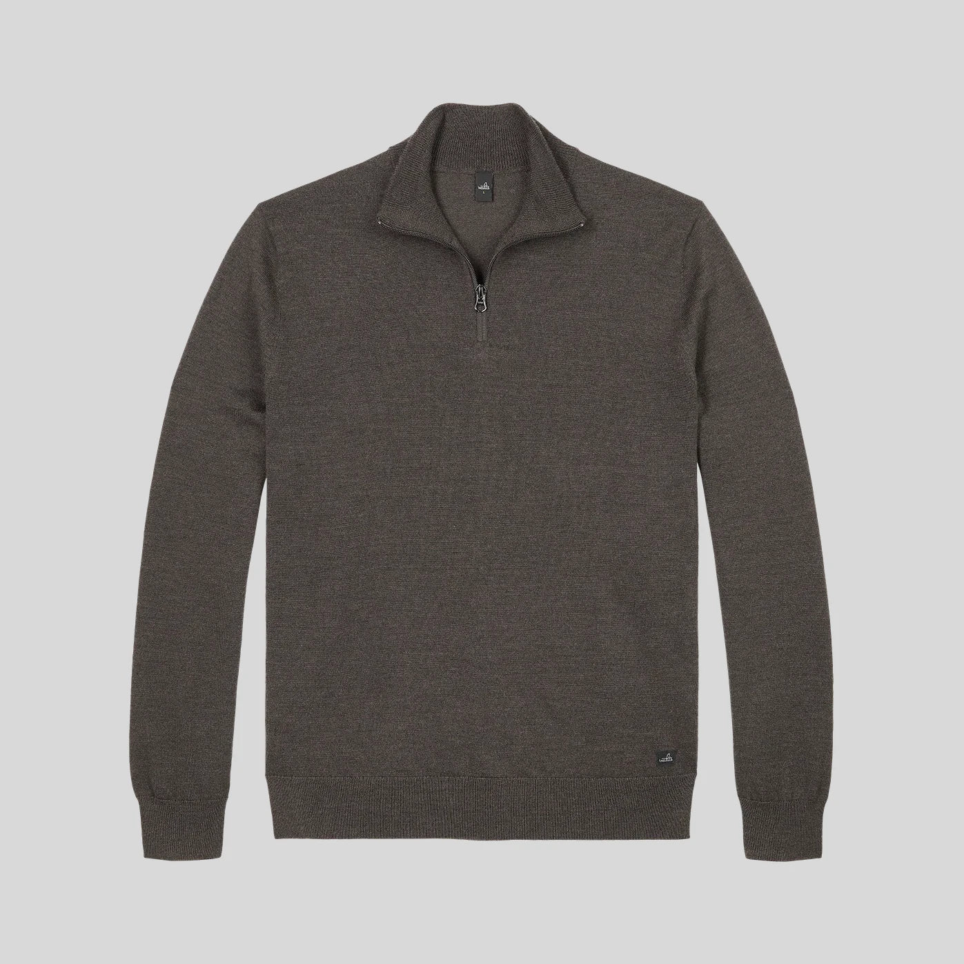 WAHTS LUKE ZIP PULLOVER DARK BROWN MELANGE - Hombre Amsterdam