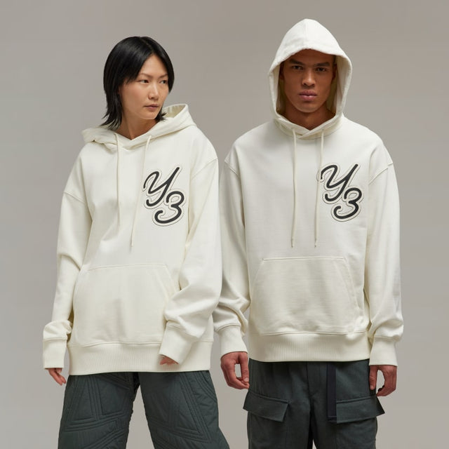 Y-3 GRAPHIC LOGO HOODIE OFF WHITE