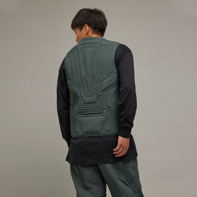 Y-3  QUILTED VEST GREEN