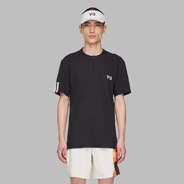 Y-3 TENNIS PRO FREELIFT ZIP TEE BLACK