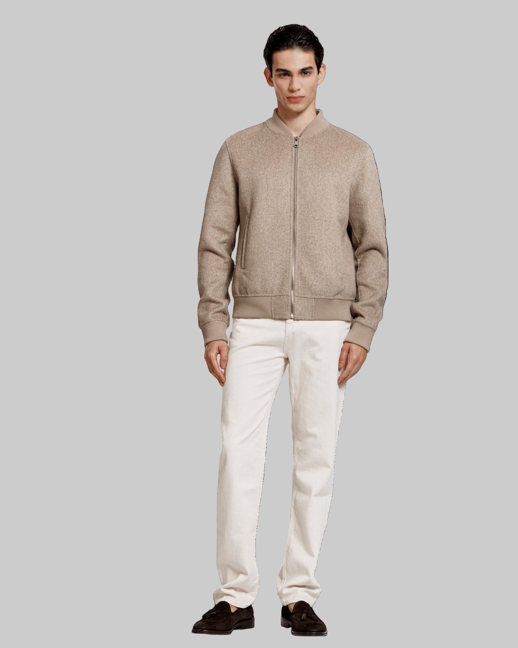 ALTER EGO BOMBER JACKET BEIGE MELANGE - Hombre Amsterdam