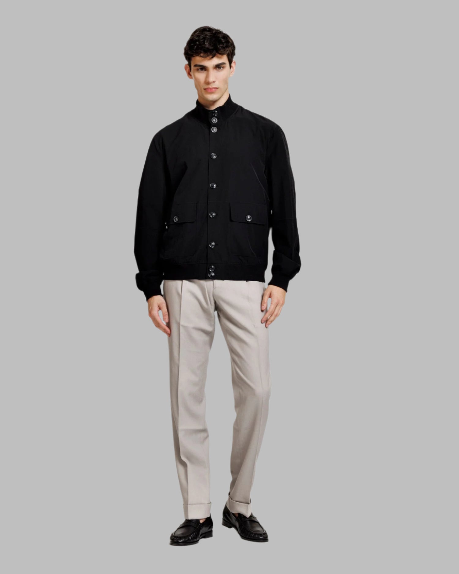 ALTER EGO STRETCH NYLON JACKET BLACK - Hombre Amsterdam