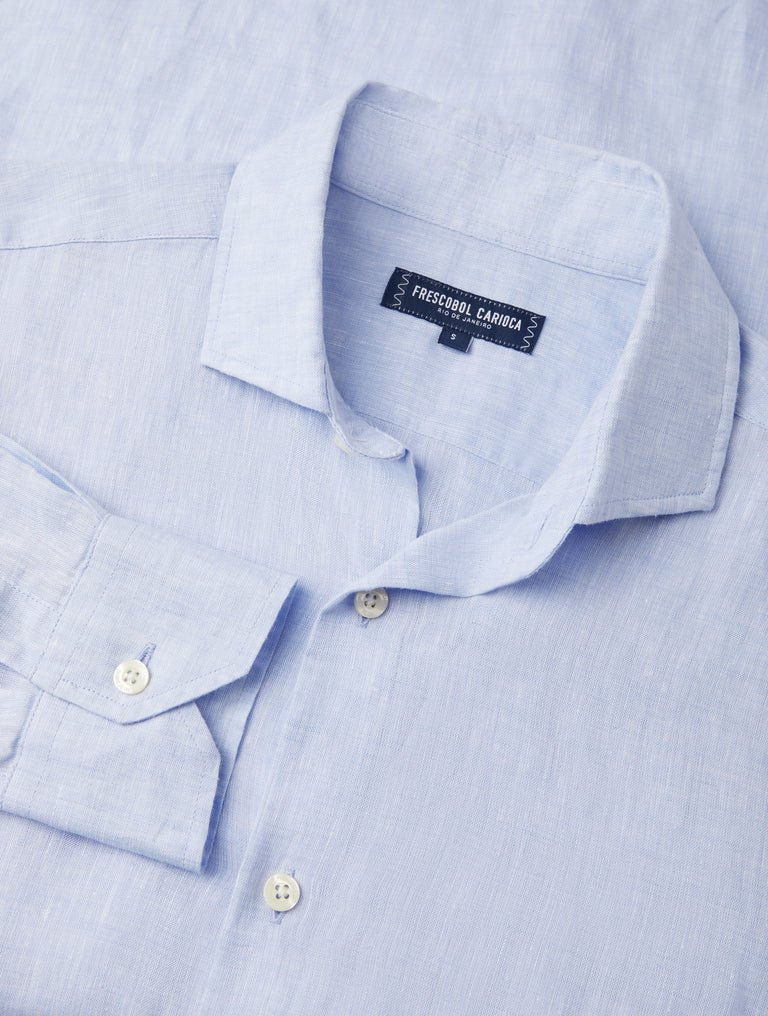 Antonio Linen Shirt Baby Blue - Hombre Amsterdam