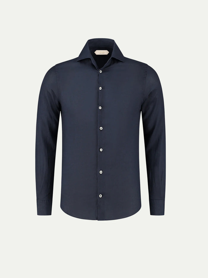 Navy Blue Linen Shirt- Hombre Amsterdam