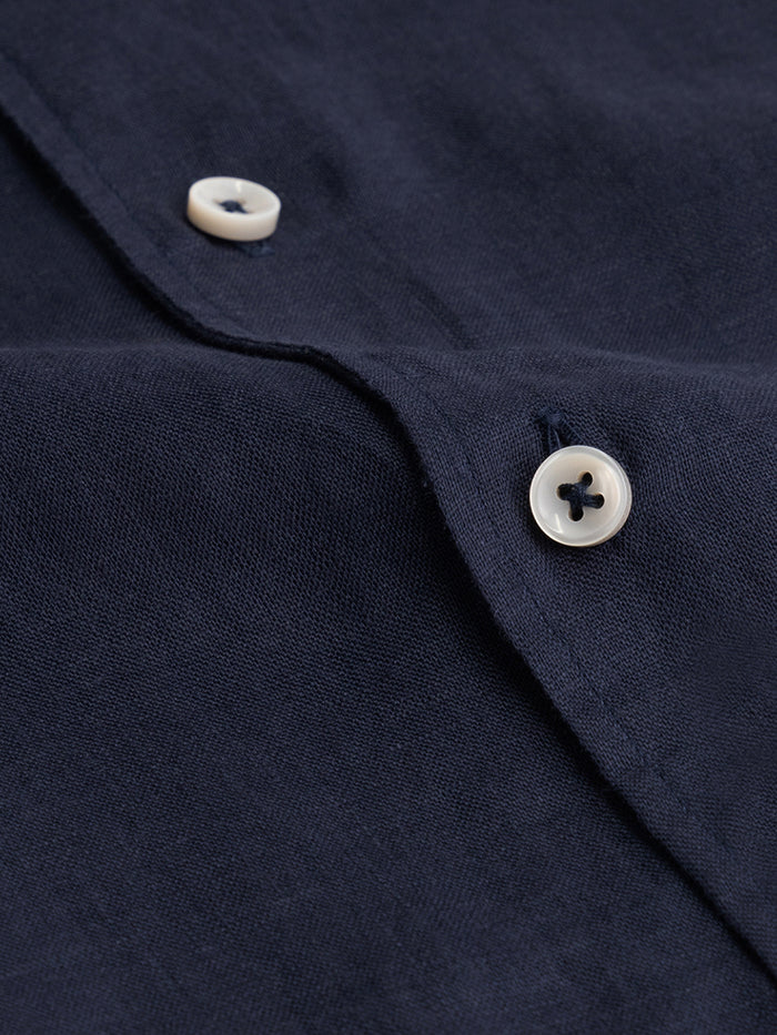 Navy Blue Linen Shirt- Hombre Amsterdam