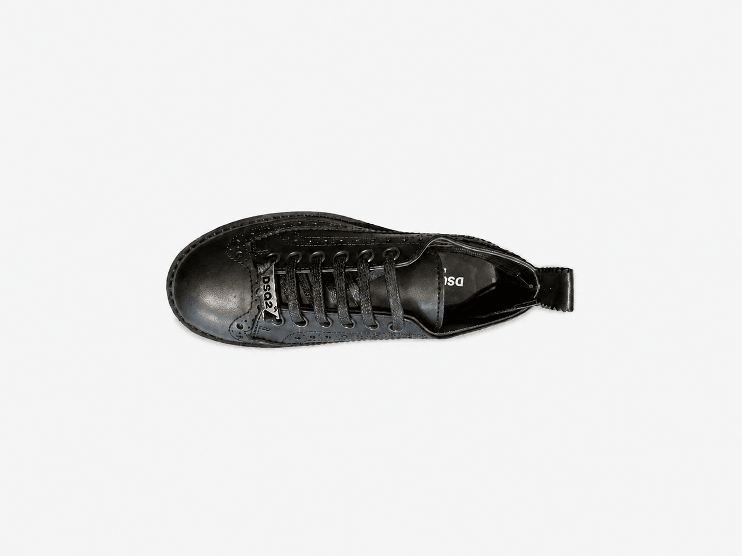 Black Leather Brogues Kids - Hombre Amsterdam