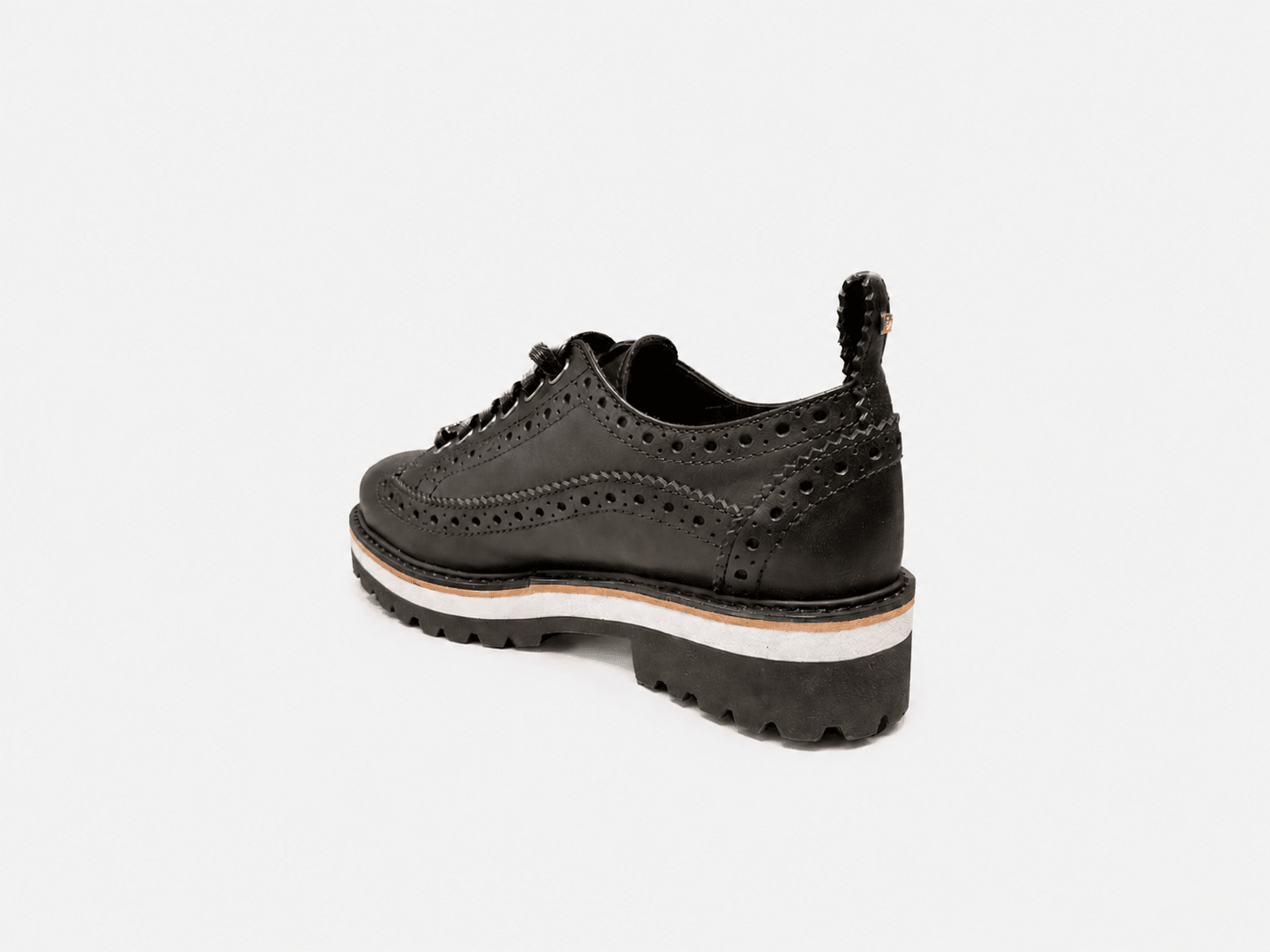 Black Leather Brogues Kids - Hombre Amsterdam