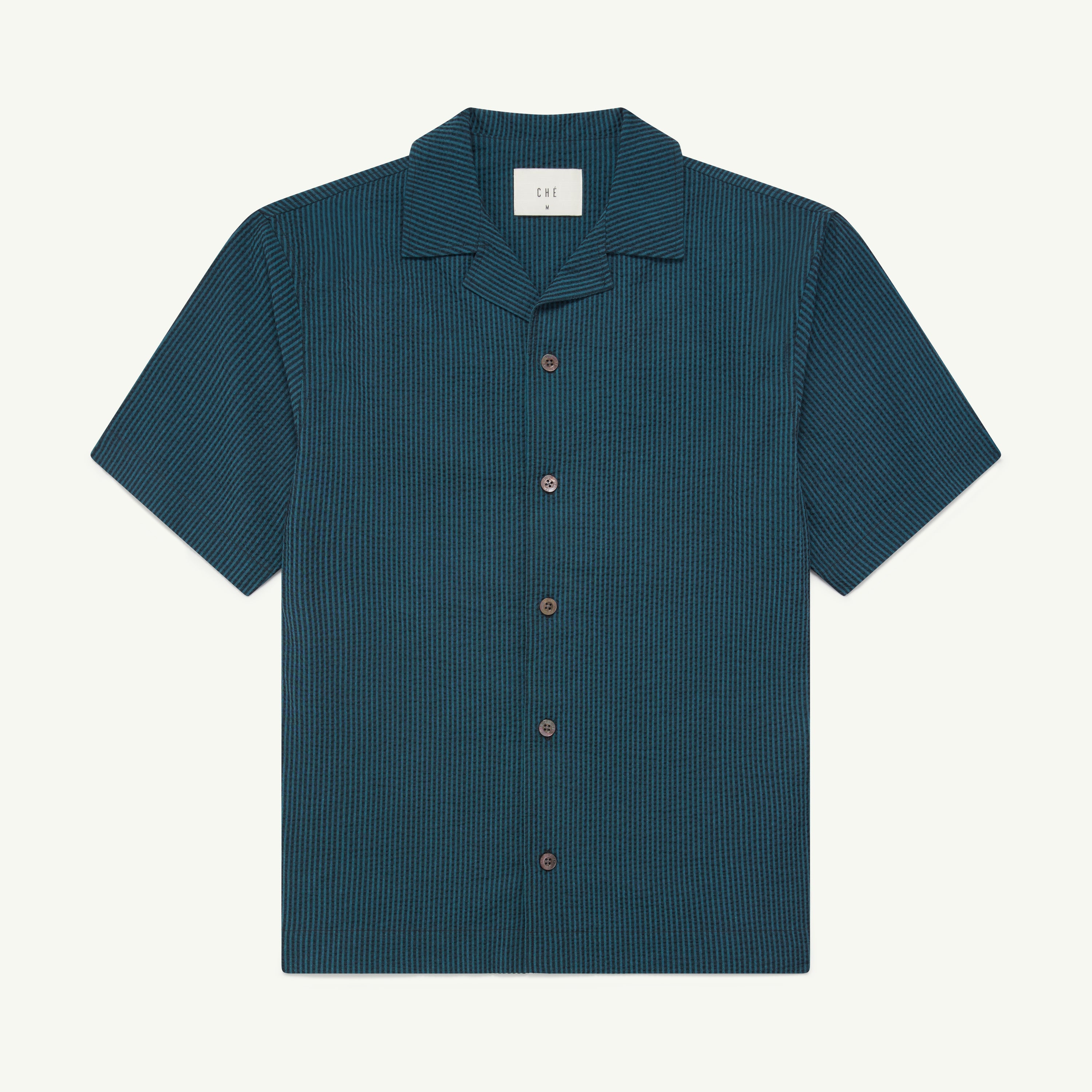 CHÉ CAUTO SEERSUCKER SHIRT GREEN - Hombre Amsterdam