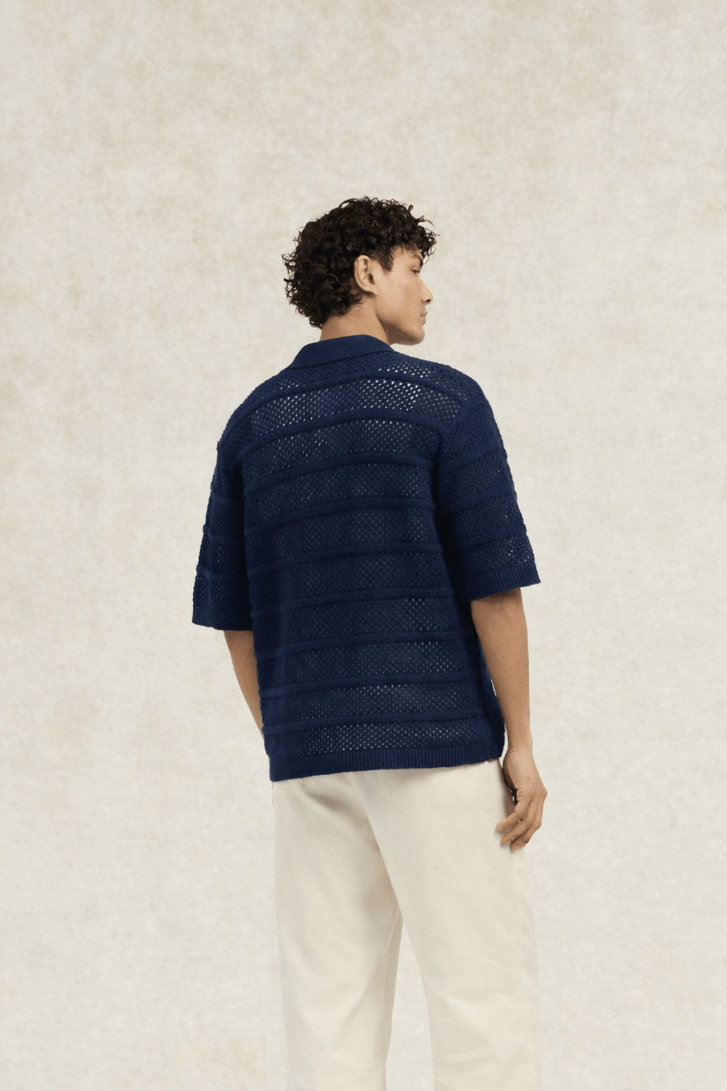 Desiderio Knitted Shirt Navy - Hombre Amsterdam