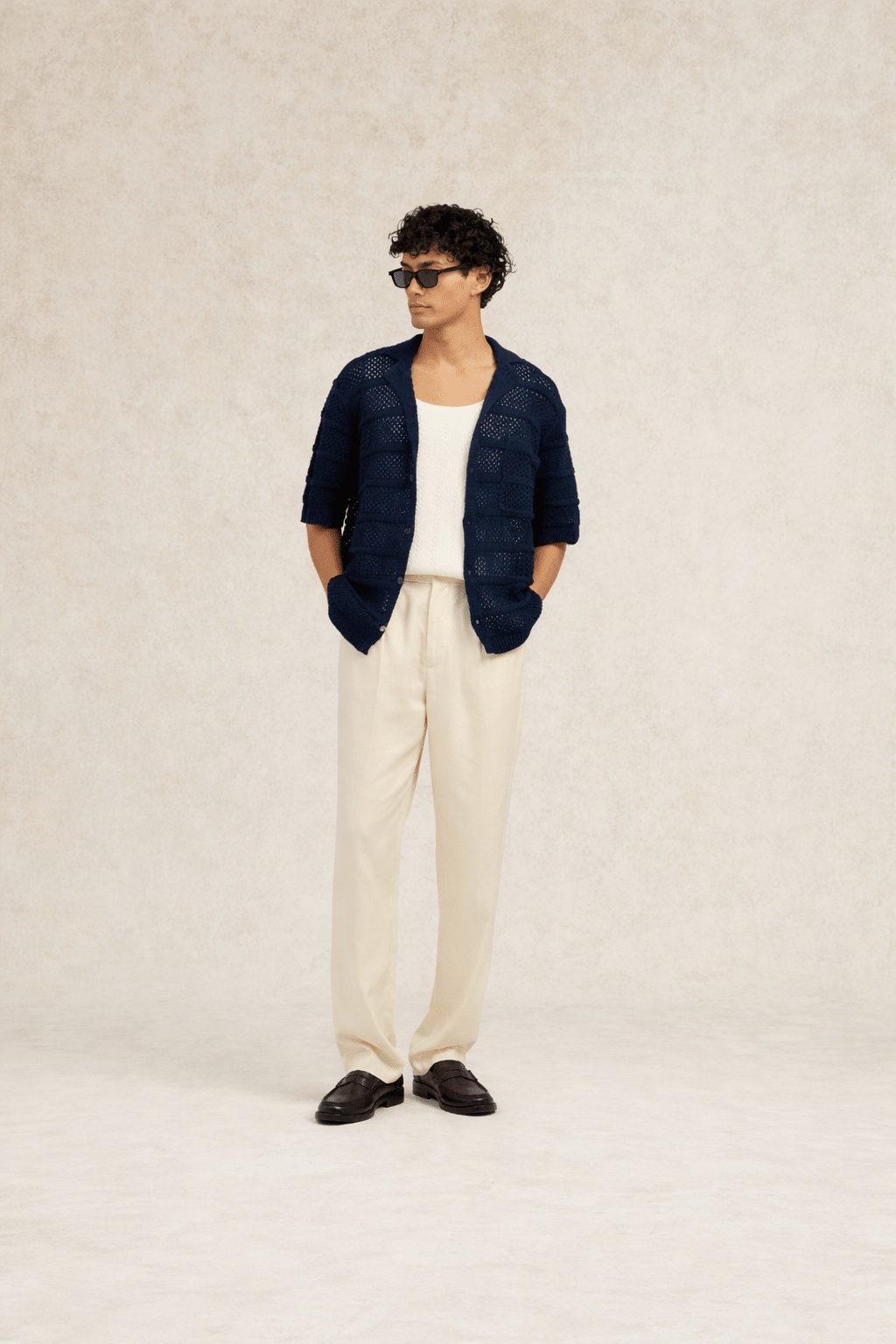 Desiderio Knitted Shirt Navy - Hombre Amsterdam