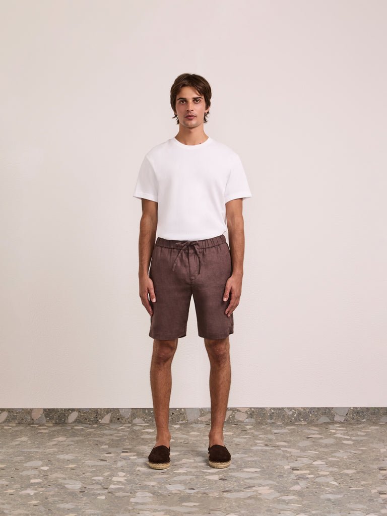 Felipe Linen Shorts Brown - Hombre Amsterdam