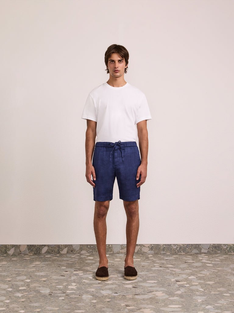 Felipe Linen Shorts Midnight Blue - Hombre Amsterdam