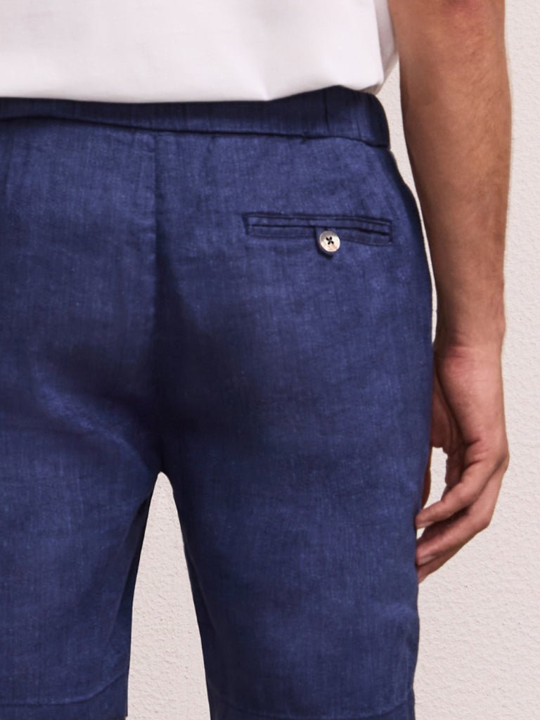 Felipe Linen Shorts Midnight Blue - Hombre Amsterdam