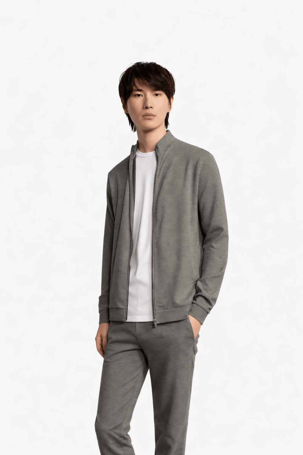 Feoras Jersey Jacket Silver Melange - Hombre Amsterdam