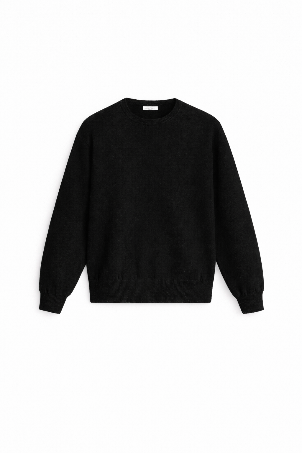 Textured Crew Neck Sweat Black- Hombre Amsterdam
