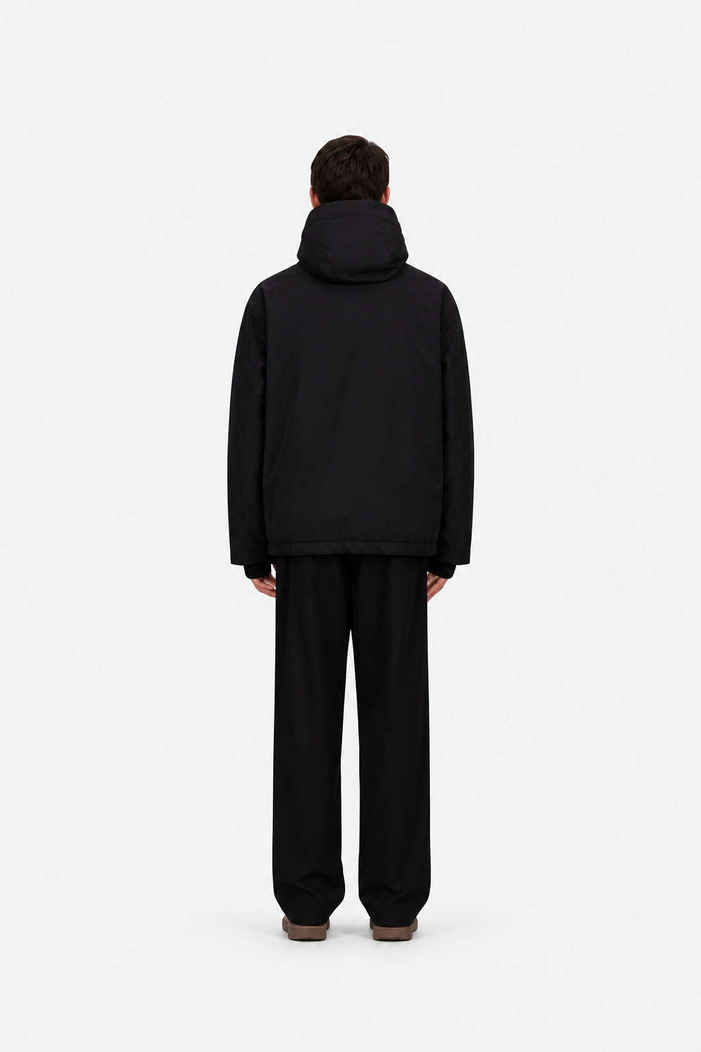 Short Black Parka In 2L Goretex- Hombre Amsterdam