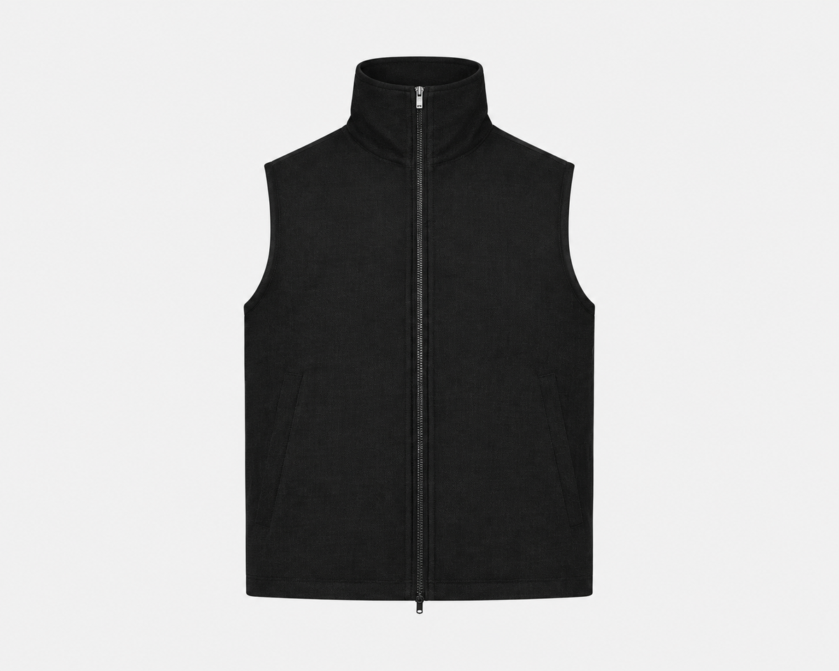 Flannel Stretch Vest Black- Hombre Amsterdam
