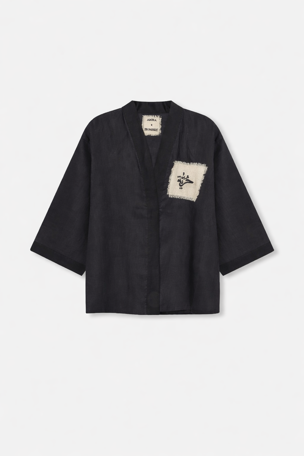 Hombre X Aicha Linen Kimono Black - Hombre Amsterdam