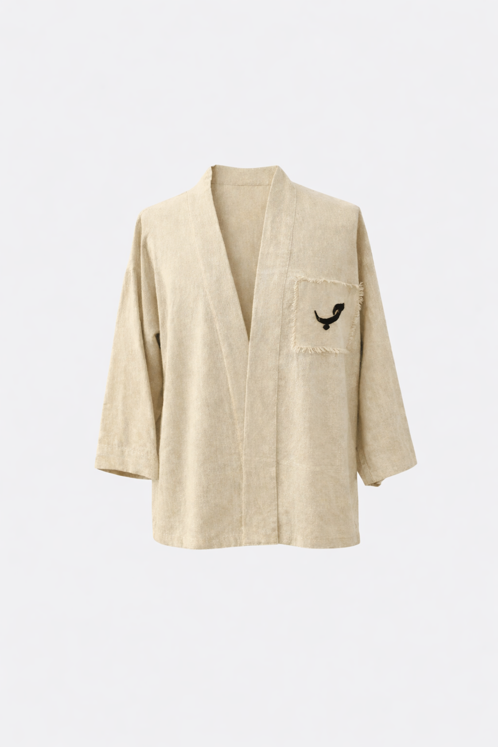 Hombre X Aicha Linen Kimono Natural Beige- Hombre Amsterdam