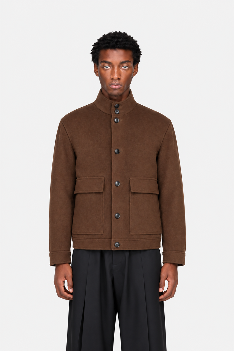 Wool Cashmere Overjacket Brown- Hombre Amsterdam