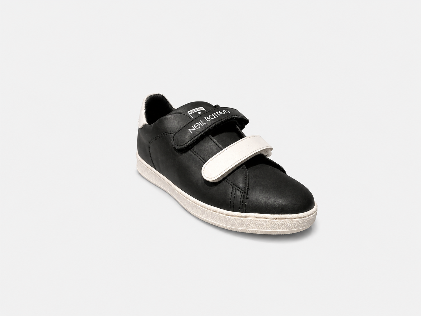 Black White Leather Kids Sneaker- Hombre Amsterdam