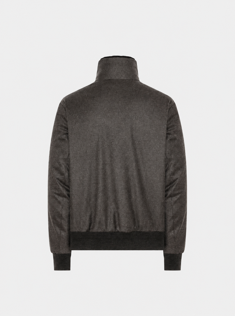 Wool Cashmere Bomber Jacket Brown- Hombre Amsterdam
